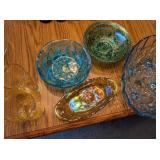 (6pcs) Colored Glass Ware, Carnival, Basket, Glass