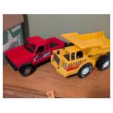 (2) Plastic Trucks, Dump Truck, King Kab