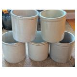 (5) 1/2 Gallon Stoneware Crocks
