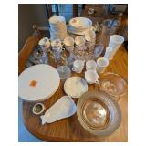 Floral China, Sherbert Glass, Milk Glass