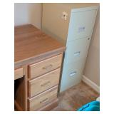 Desk, Filing Cabinet, Small Chest of Drawers