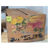 Wooden Fruit Box w/Horse & Carriage in Picture