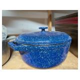 Blue Cast Iron Pan w/Lid