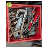 Crate Full of C Clamps and Misc Clamps
