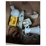 Eagle Painted Knife, Milk Glass, Ash Tray, Globe