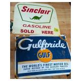 Sinclair & Gulf Metal Signs