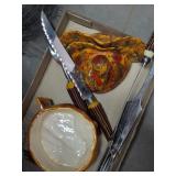 Ceramic Turkey, Knife Carving Set