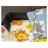 (5) Hand Stiched Quilts, Yellow, Blue, Floral