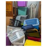 Large Lot of Totes, Some Have Lids, Some Don't