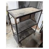 Small Black Metal Rolling Cart