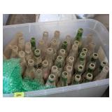 Tote of Old Soda Bottles, 7UP, SKI, Double Up