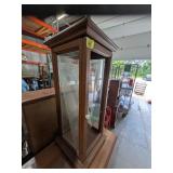 Tall Glass Display Case, Chip out of Glass