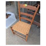 (2) Chairs, 1 Cane Seat Chair, 1 Blue Chair