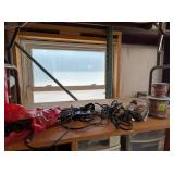 Contents on Top of Shelf, Wire, Banners, Cords