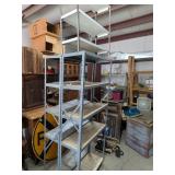 2 Metal Shelves Together on Rollers, # Shelf White