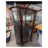 Glass Curio Cabinet, Wavy Glass, 4 Shelves