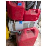(3) Red Gas Cans