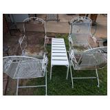 5pc White Patio Set, Chairs and Table