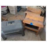 Set of 3 Benches, Wood, Plastic