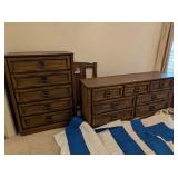 3pc Bedroom Set, Headboard, Chest, Dresser w/Mirro