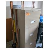 Filing Cabinet & a Few Long Handled Tools