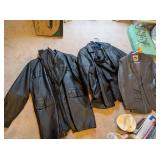 (3) Leather Coats, Size 10, Medium, Large