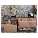 Coffee Mugs, Nut Crackers, Blue Design Plates