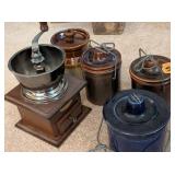 Coffee Grinder & Cheese Crocks