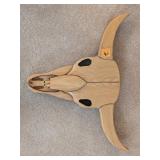 Wooden Cow Skull Wall Hanger 22'