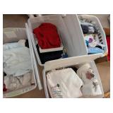 (4) Totes of Socks, Pajamas, Tutle Necks