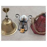 (3) Large Bells, Ceramic, Metal