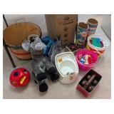 Donkey, Tinker Toy, Legos, Cards,Wooden Blocks