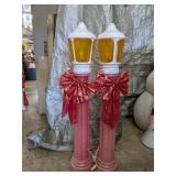 (2) Blow Molds Street Lanterns One Damaged Globe