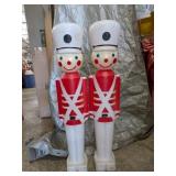 (2) Blow Mold Toy Soldiers 30 Inches
