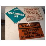 (3) Hazard/Warning Signs, Porcelian Wyoming