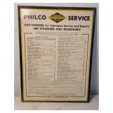 Philco Repair Table Sign