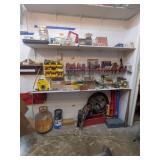Two Shelves & the Floor Items of Hardware & Tools
