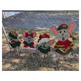 (4) Singing Mice Plywood Decorations