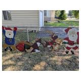 (2) Santa, Reindeer, Bells Plywood Decoration