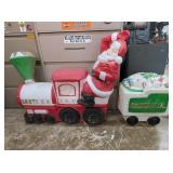 Blow Mold Santa Train and Box Car 64Inches Long