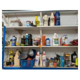 Contents of 3 Shelves, Fluids,Oil, Funnel, Jacks