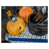 (2) Pumpkins, Bat, Caldron