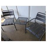 (2) Metal Patio Chairs and (1) Table