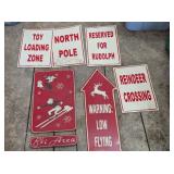 (6) Metal Christmas Signs
