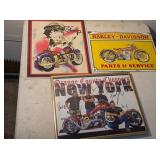 (3) Harley Davidson, OCC Signed, Betty Boop
