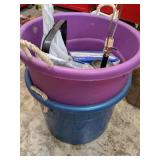 (2) Round Totes & Contents