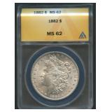 1882 Morgan Silver Dollar ANACS MS 62