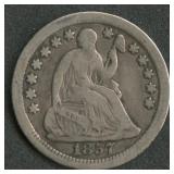 1857-O Seated Liberty Half Dime