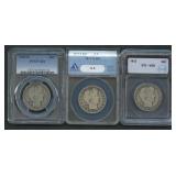 1912- P, D, & S Barber Halves Graded