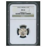 1945-S Micro S Mercury Head Dime NGC MS 66
